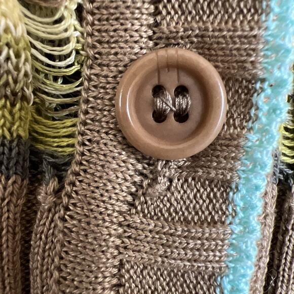 Missoni Cardigan Womens Size It 48 Lace Ribbed Form Fitting Stretch Cotton Retro - Picture 5 of 13